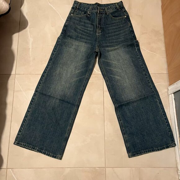Wide Leg Denim Jeans - Picture 1 of 6